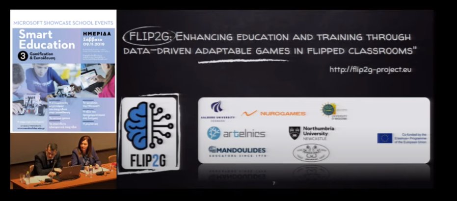 flip2g_project's tweet photo. @Mandoulides participated in many dissemination activities, such as the 3rd Smart Education Seminar: Gamification and education in 2019 pictured here. https://t.co/5SjwRgsL0G