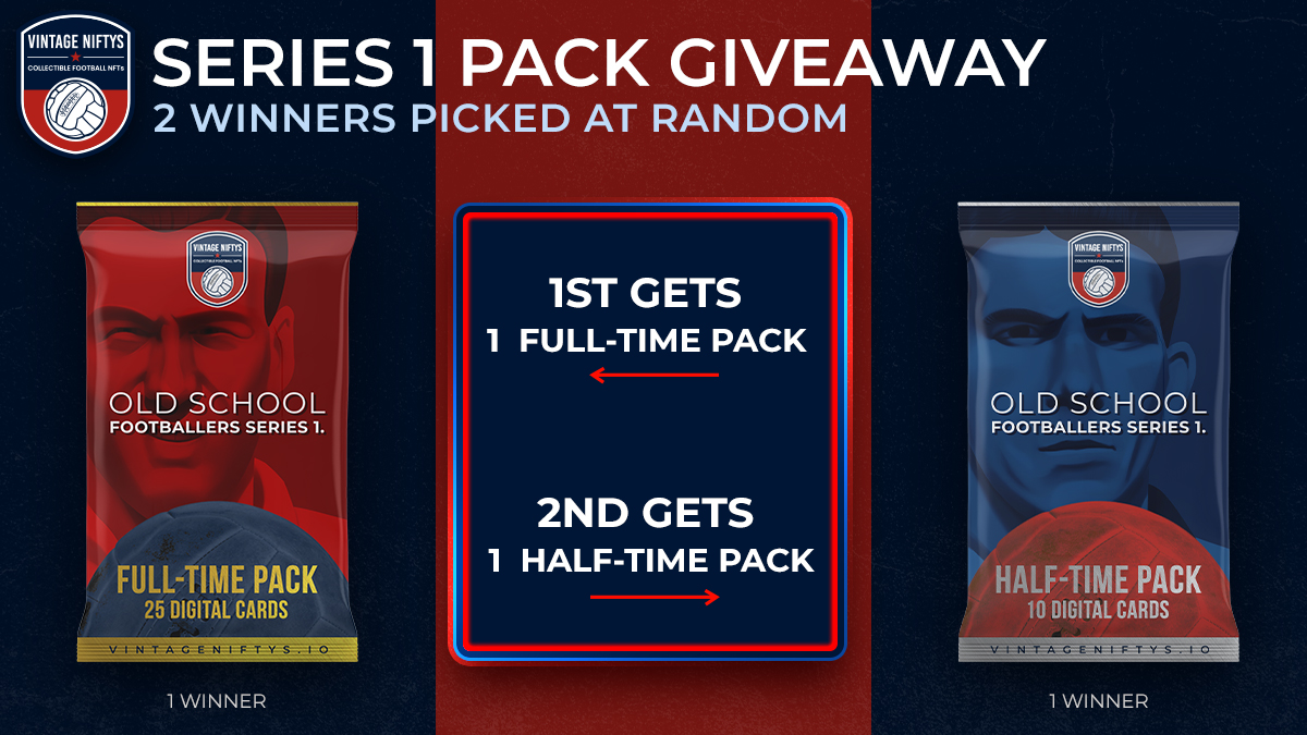 🏆 VINTAGE NIFTYS Series1 Pack #NFTGiveaway 🏆

2 winners

1st Fulltime pack
2nd Halftime pack

[and we'll chuck in a WL Season Ticket if you don't have one]⏰48hrs  🤜let's 'kin go🤛

1⃣ Follow us, RT,♥️, tag🧑‍🤝‍🧑
2⃣ Join: discord.gg/7xV2eBeAxa
3⃣ Drop #WAX

<a href="/neftyblocks/">NeftyBlocks</a> <a href="/WAX_io/">WAX</a>