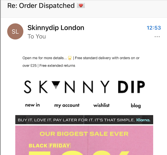 hannelly_b's tweet photo. Not sure if this is subject line is ingenious or invasive? Had a panic thinking someone had hacked my account.... is this ethical LOL? What are we saying email marketing twitter? https://t.co/WTz4oBpyEx