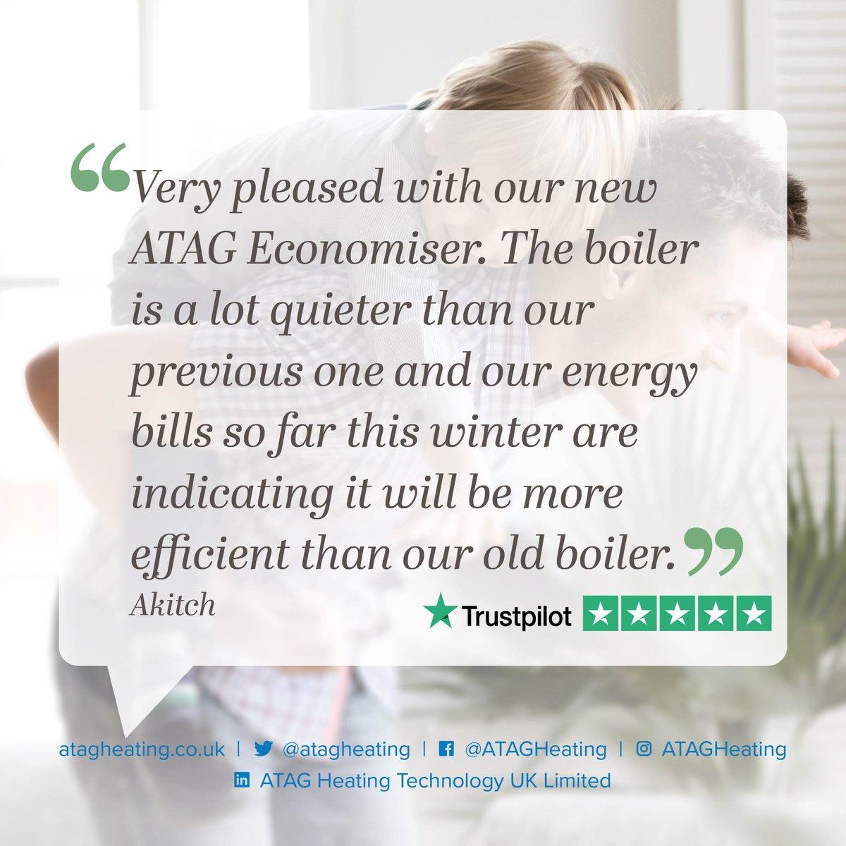 atagheating's tweet photo. Thank you Akitch for the excellent TrustPilot review! Its great to hear how our Economiser is quiet and your energy bills are indicating it will be more efficient than your old boiler! 

#EfficientBoiler #ATAGBoiler #Economiser #ATAGHeating #BoilersUK #UKBoilerBrand https://t.co/zVNLud6pK8