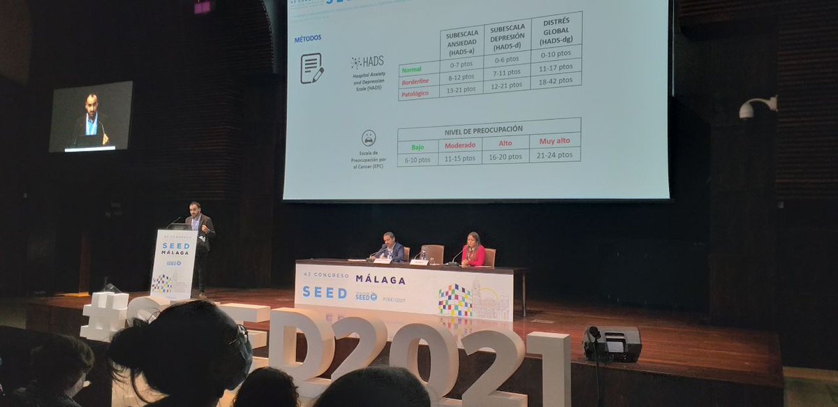 SEEDendoscopia's tweet photo. #SEED2021 Ansiedad y cancerofobia en pacientes con lesiones y tumores subepiteliales de pequeño tamaño: resultados basales estudio prospectivo quali-banding-tse. El Dr Francesc Bas (@fbascutrina) cuenta que la preocupación del paciente es moderada y aumenta por varios factores https://t.co/QfUJTpqRuj
