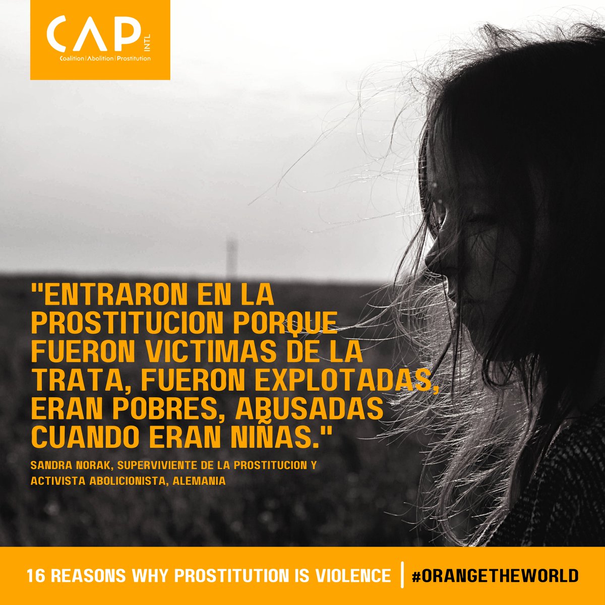 CAPintl's tweet photo. Razón #2

#16ReasonWhyProstitutionIsViolence
#OrangeTheWorld https://t.co/o5pqYgqUx0