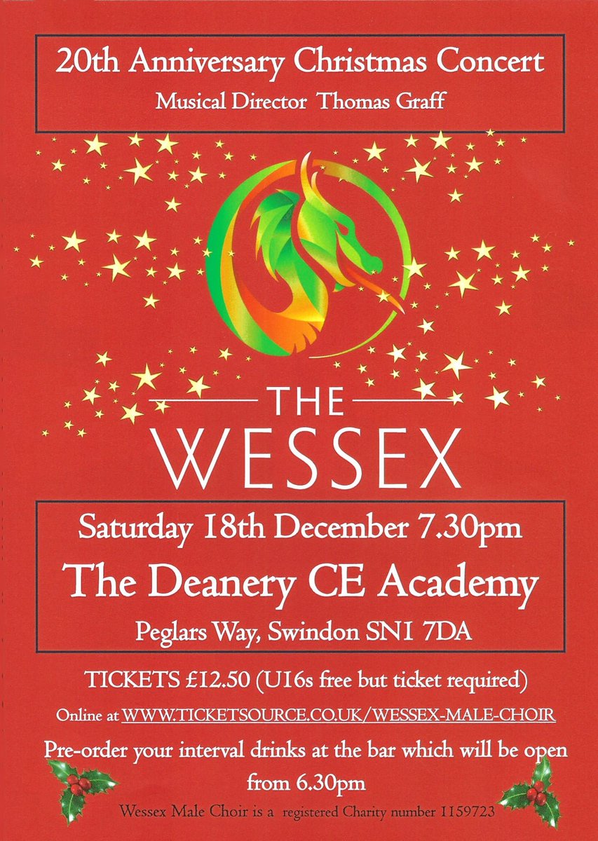 TomTomGraff's tweet photo. Come see the Wessex Choir perform some festive music on Sat 18th December! #Christmas #christmasconcert #carols #Swindon https://t.co/271ipQJo2q