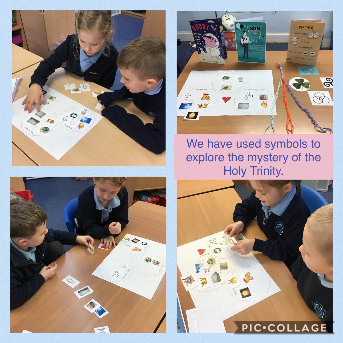 StAugustinesCPS's tweet image. In Year 2 we used a range of symbols to explore the mystery of the Holy Trinity. #threeinone #holytrinity #mysteries #staugustinesre @EducationShrew