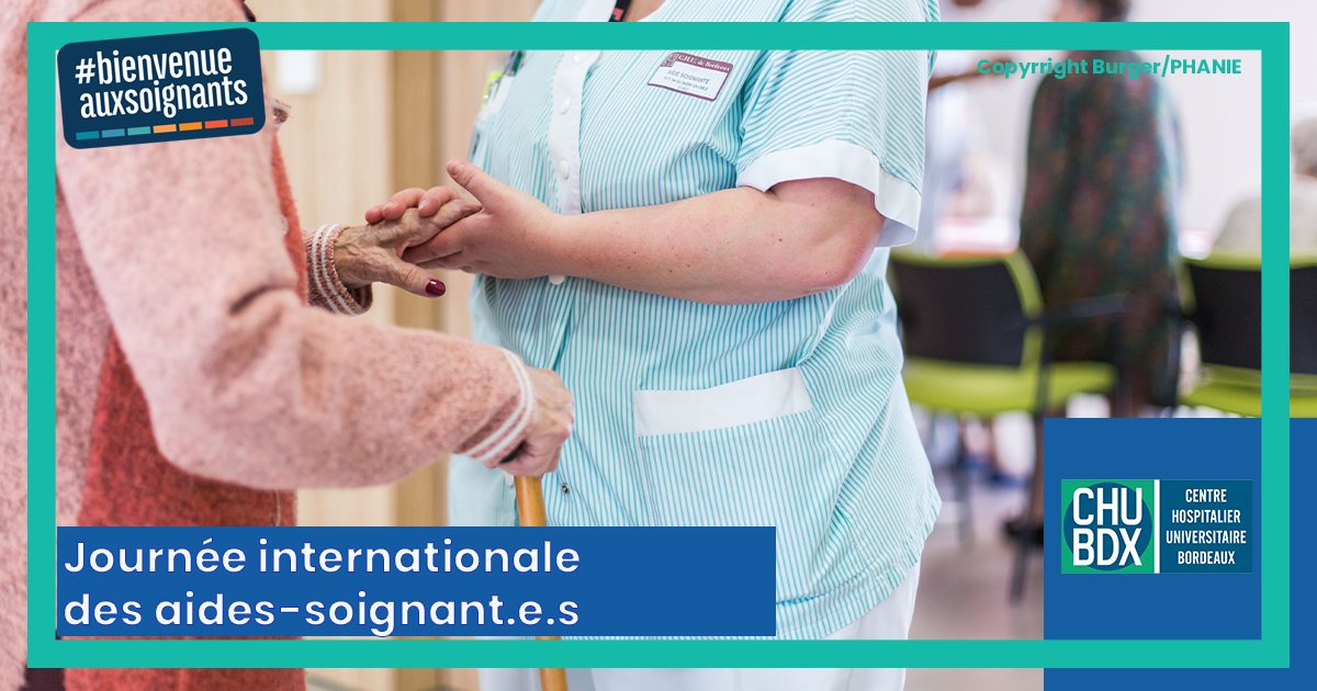 CHUBordeaux's tweet image. Journée internationale des #aidessoignants 👏 l'occasion de mettre en valeur ce métier essentiel dans nos #hôpitaux au @CHUBordeaux
Merci 🙏pr votre investissement quotidien aux côtés des patients, des familles #Sante #aidesoignante 
Rejoignez-nous #emploi bit.ly/2ZpZFiZ