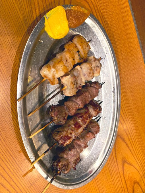 晩ごはんは、やきとん食べました😇美味しかったです✨ 