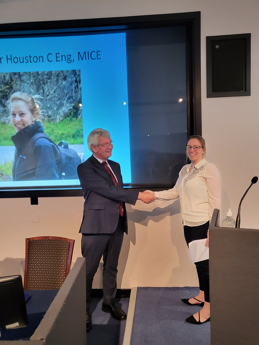 Greg Haigh hands over the chair of PIANC UK to Heather Houston at our AGM.