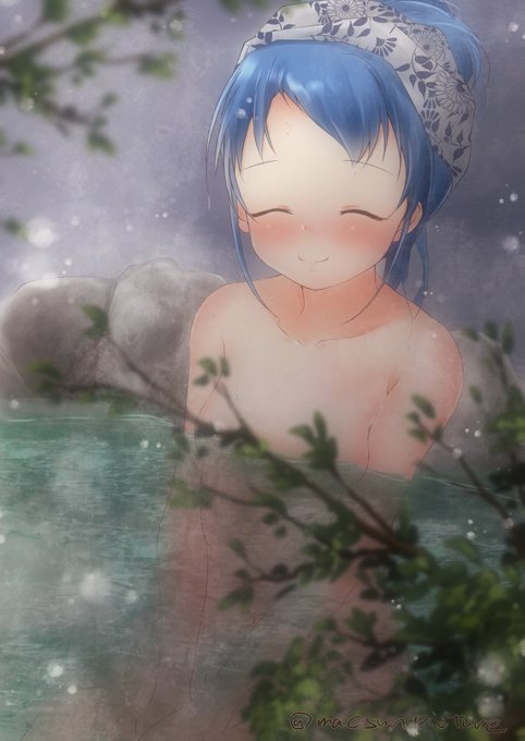 いい風呂の日の五月雨ちゃん(露天) 