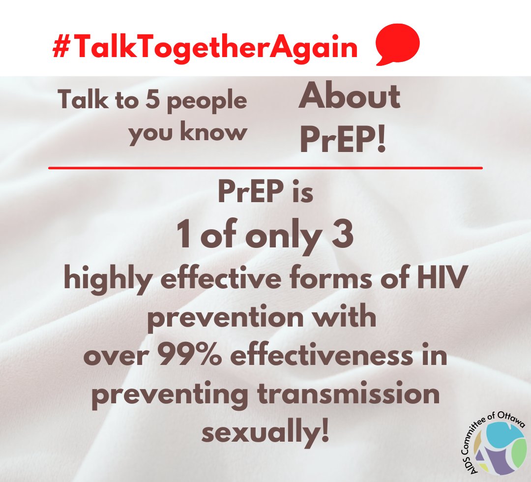 ACOttawa's tweet photo. PrEP is one of only 3 effective ways to prevent the transmission of #HIV, the other two are condom use and an undetectable viral load, known as #uequalsu. 

Prevention is a key aspect of reducing the impact of HIV in Canada and around the world.

#TalkTogetherAgain 
#VOICES4HIV https://t.co/HWJHbtjALL