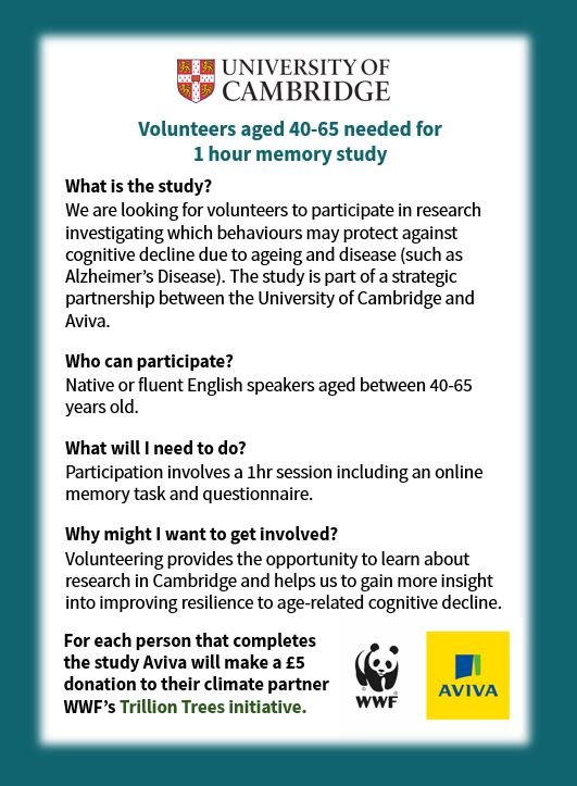 ThatApplegate's tweet photo. Want to help towards positive #ClimateAction and help critical research into #dementia in just one hour - all from the comfort of home?
@avivaplc @Cambridge_Uni @WWF 

https://t.co/Ngas1uDFiC https://t.co/89jv0WH75L