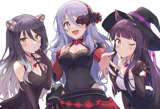 pixivリクエストで描かせていただきました!
プリコネRのシズル&amp;カスミ&シオリ(ノワール化)です!
#プリコネR 
