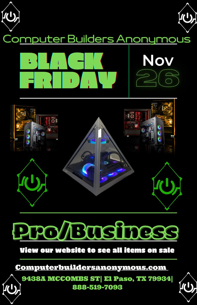 ComputerBuilde2's tweet photo. Use Promo Code [ CBA BLACK FRIDAY] On All Pro Tier Pcs and Business Pcs! https://t.co/4wGg4GWUBi