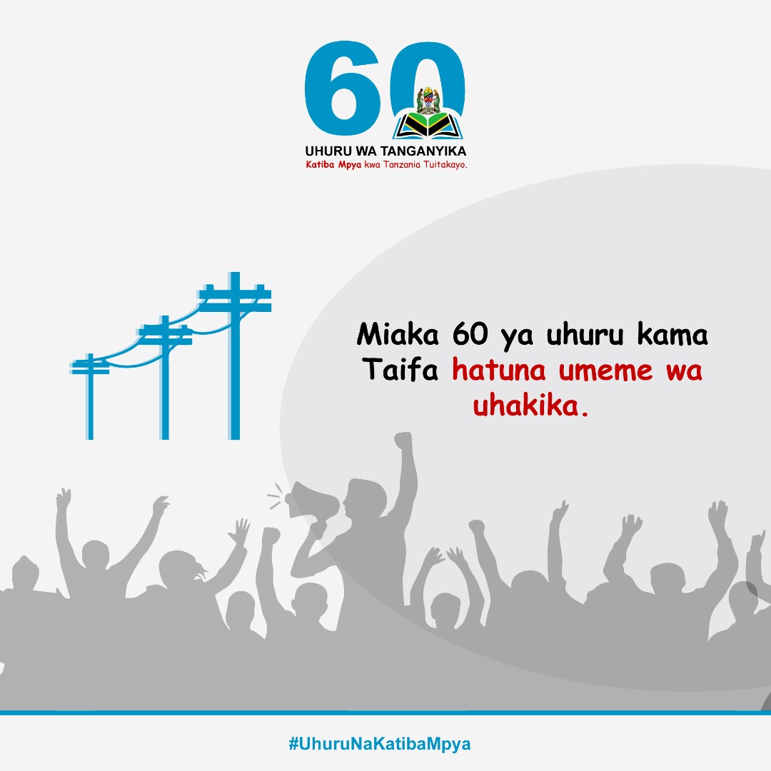 bavicha_taifa's tweet photo. Miaka 60 ya uhuru kama Taifa hatuna umeme wa uhakika. #UhuruNaKatibaMpya inahitajika sasa!.

#KatibaMpya kwa Tanzania tuitakayo. https://t.co/IhfpS0F76f