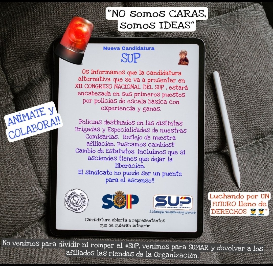 JAM40285157's tweet photo. @Santiago_SUP @Sup_Policia @supgalicia @supandalucia @SUPAISVASCO @SUPBaleares @CastillaSup @supcadizpro2019 @SUP_Canarias @SupCastellon @supmadrid La Nueva Alternativa cuenta con tod@s, ANÍMATE y COLABORA!!
No venimos para dividir ni romper el #Sup, venimos con humildad para SUMAR y devolver a los afiliados las riendas de la Organización.
Súmate al proyecto.
#QueNODecidanporti
#SumateAlProyecto 
#NuevoSup2021 https://t.co/rVhXf9NXFZ