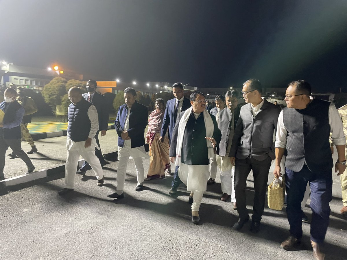 Seeing off Shri <a href="/JPNadda/">Jagat Prakash Nadda</a> National President <a href="/BJP4India/">BJP</a> at Imphal Airport in presence of CM <a href="/NBirenSingh/">N. Biren Singh</a>, Shri <a href="/sambitswaraj/">Sambit Patra</a>, Shri <a href="/TheAshokSinghal/">Ashok Singhal</a>, Smt A Sharda Devi and other <a href="/BJP4Manipur/">BJP Manipur</a> leaders.