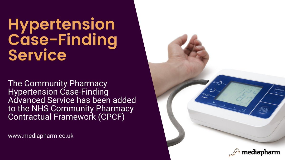 mediapharm's tweet photo. The Hypertension Case-Finding Advanced Service has been added to the NHS Community Pharmacy Contractual Framework.

This will support the NHS Long Term Plan ambitions for prevention of cardiovascular disease.

Join this course today https://t.co/qZ99MPBHXz 

#Learning #pharmacy https://t.co/SJqDNRr8xJ