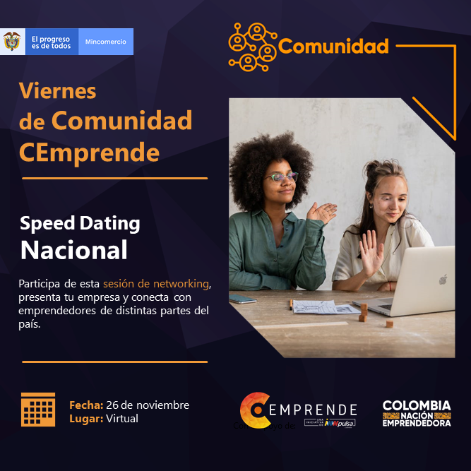 InnpulsaCol's tweet photo. #Atención 🔔| ¡Estamos a minutos de dar inicio a nuestro #ViernesDeComunidad!🤩 Desde CEmprende los invitamos participar en este espacio #NetworkingVirtual en donde podrán conectar con #emprendedores de todo el país 🇨🇴.
🚨https://t.co/H7jAgZIaLx https://t.co/voB6pe0xM1