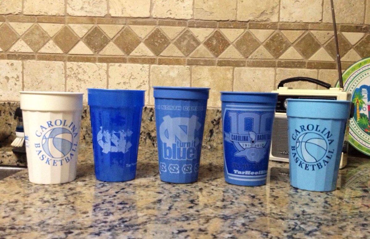 UNCBiorhythms's tweet photo. Have a drink!! (The ones in each end date back to games in Carmichael) #BlueCup #UNCBB #Carolina https://t.co/84Cu5SZcnG