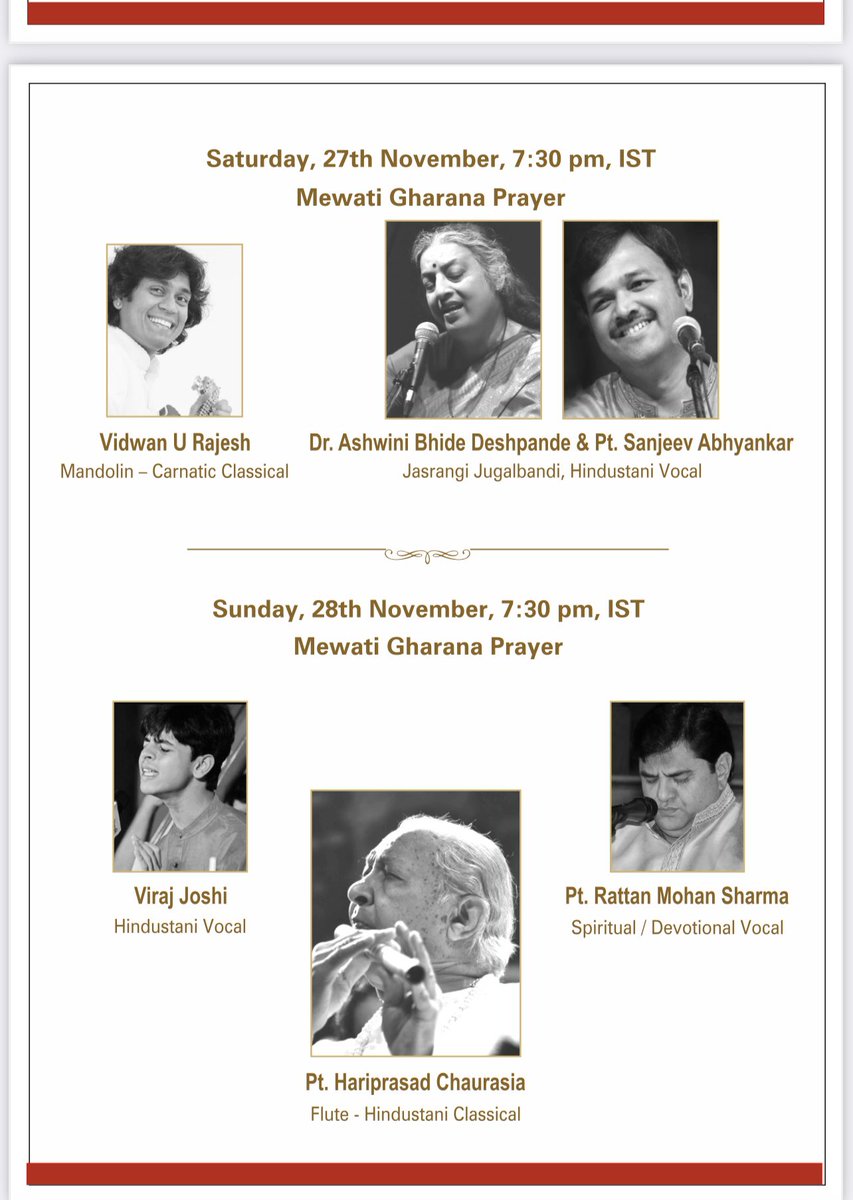 arvindkumar_ias's tweet photo. The 49th annual sangeet samaroha in memory of Sangeet Martand Pt Jasraj is from Nov 27-30th
It’s FREE event
Venue - CCRT Hitech city road, Madhapur
Classical performance by Pt Hari Prasad Chaurasia
Ustad Rashid Khan & many more
A must watch
@KTRTRS https://t.co/dxZcsI5kXZ