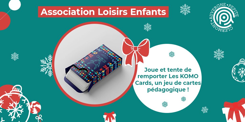 Pépite France (@pepitefrance) on Twitter photo 🎁 #CalendrierdelAvent ❄️
Aujourd'hui #AssociationLoisirsEnfants du <a href="/CAPEPITE/">Clermont Auvergne Pepite</a> te propose de remporter les KOMO Cards, un jeu de carte permettant d’apprendre en s’amusant.🧩
Tente ta chance et participe au grand #JeuConcours Instagram ! 🎁
Go Go Go ➡️ bit.ly/3104UXa 🎁 #CalendrierdelAvent ❄️
Aujourd'hui #AssociationLoisirsEnfants du <a href="/CAPEPITE/">Clermont Auvergne Pepite</a> te propose de remporter les KOMO Cards, un jeu de carte permettant d’apprendre en s’amusant.🧩
Tente ta chance et participe au grand #JeuConcours Instagram ! 🎁
Go Go Go ➡️ bit.ly/3104UXa
