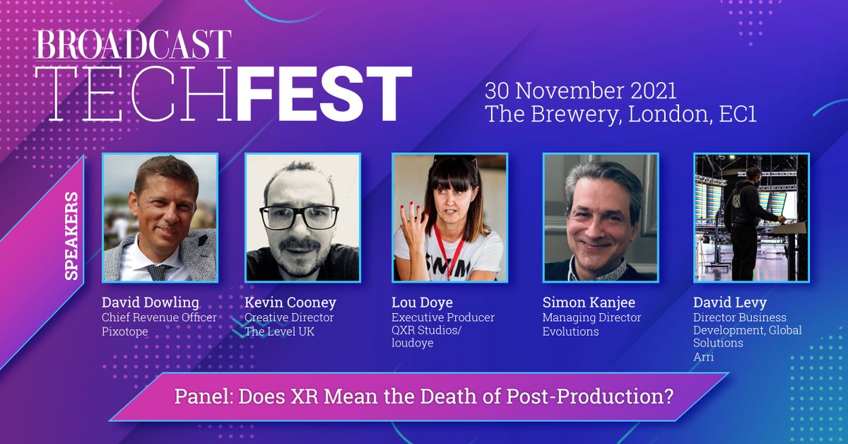 Our own David Dowling will be speaking at @broadcast-tech next week about innovations in #virtualproduction #realtime, shaping the future of #broadcast media.
Join him at The Brewery in London on 30 November and register now: hubs.li/H0_T0040