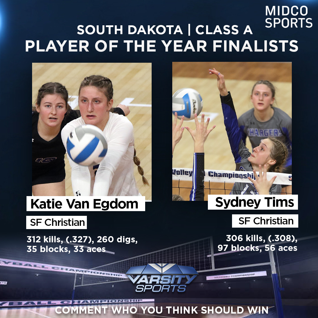 MidcoSports's tweet photo. 🏐🏆𝗠𝗶𝗱𝗰𝗼 𝗦𝗽𝗼𝗿𝘁𝘀 𝗦𝗗 𝗣𝗹𝗮𝘆𝗲𝗿𝘀 𝗼𝗳 𝘁𝗵𝗲 𝗬𝗲𝗮𝗿🏆🏐 

So many talented volleyball players in the state but who rose to the top? Check out our finalists and honorable mentions for Class AA, A and  B in South Dakota!

#MidcoSports | #SDpreps