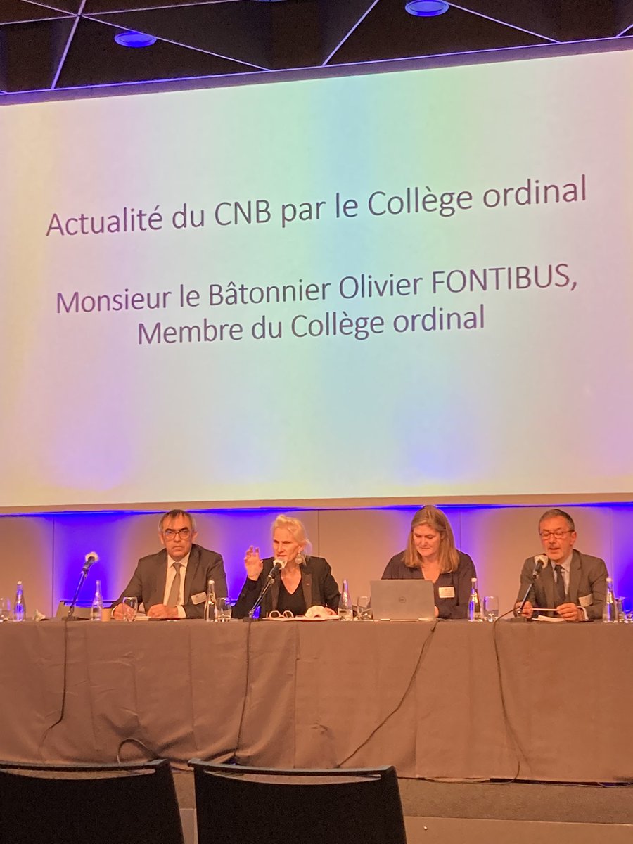 Actualité du <a href="/CNBarreaux/">Conseil national des barreaux - les avocats</a> par le collège ordinal à l’#AGLille de la <a href="/Conf_Batonniers/">ConférenceBâtonniers</a> détaillé par <a href="/OFontibus/">Olivier FONTIBUS</a> qui en profite pour rappeler que ces élus sont et restent à la disposition des #batonniers et mco s’ils avaient des questions ou souhaitaient les rencontrer