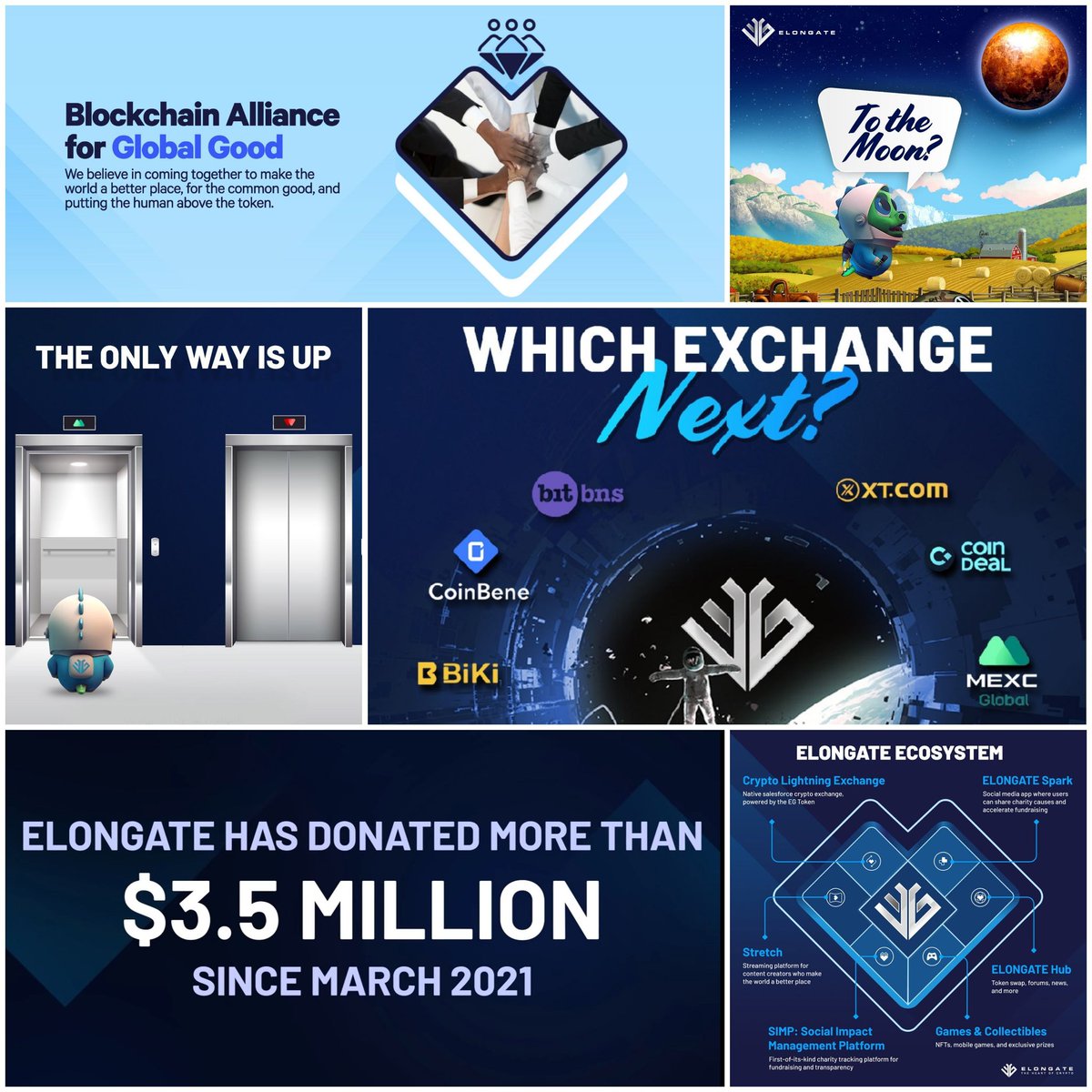 LetsUniteCrypto's tweet photo. Aside from a few NFT's, I'm super bullish on #ELONGATE.  Still in its infancy, with a strong and sustainable foundation, I love the use cases, utilities, purpose with charity ($3.5M donated so far), partners, doxxed leadership, and overall strategy. Time to fly!   #ElonGateArmy https://t.co/iAmU85zsyR