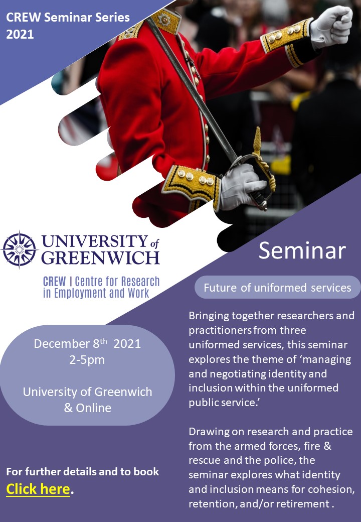 CREW (@crew_greenwich) on Twitter photo Friends, the final CREW seminar for 2021 - and it's another cracker! "The future of uniformed services", with contributions from senior police, fire & rescue, and military personnel, and fellow CREW-mates <a href="/NeelaMuhlemann/">Neela S. Mühlemann</a> <a href="/KenishaLinton/">Dr Kenisha Linton-Williams</a> and <a href="/DrScottTindal/">Dr Scott Tindal</a>
eventbrite.co.uk/e/future-of-un… Friends, the final CREW seminar for 2021 - and it's another cracker! "The future of uniformed services", with contributions from senior police, fire & rescue, and military personnel, and fellow CREW-mates <a href="/NeelaMuhlemann/">Neela S. Mühlemann</a> <a href="/KenishaLinton/">Dr Kenisha Linton-Williams</a> and <a href="/DrScottTindal/">Dr Scott Tindal</a>
eventbrite.co.uk/e/future-of-un…