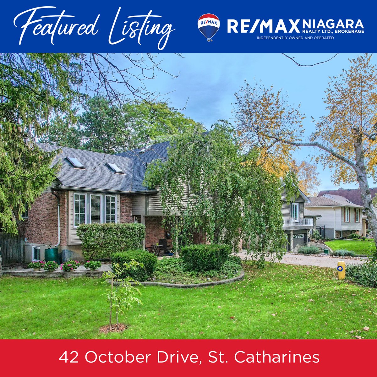 📍 Today's Featured Listing  🏡

42 October Drive, St. Catharines
Rachel DelDuca, Sales Representative

▪️ 4 Bed 2+1 Bath
▪️ 2,300 sq.ft.

For more details visit: ow.ly/EmIW50GWGHm