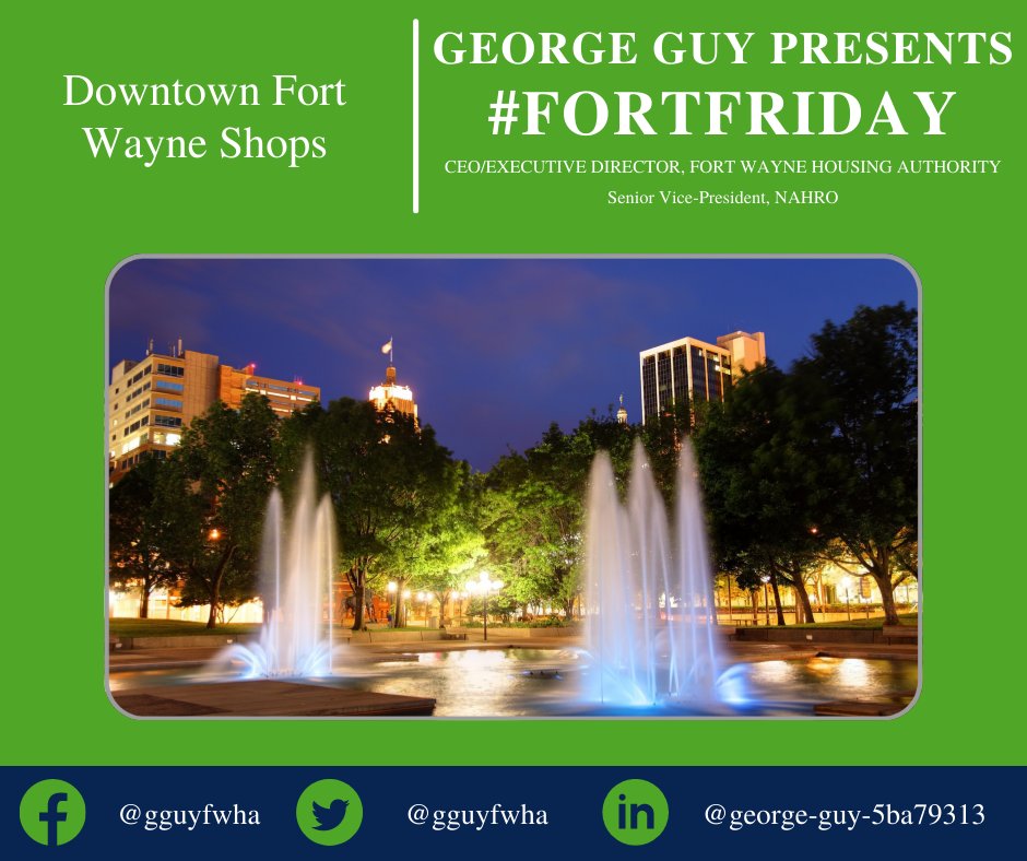 gguyfwha's tweet photo. #FortFactFriday: With the holidays upon us, we are all looking for gifts for our loved ones. Here is a list of some great shops that are located in downtown Fort Wayne that can help you on your shopping journey. To learn more, click here: https://t.co/8N4ZxHWHCL
#FortWayne https://t.co/siOrNQKWu2