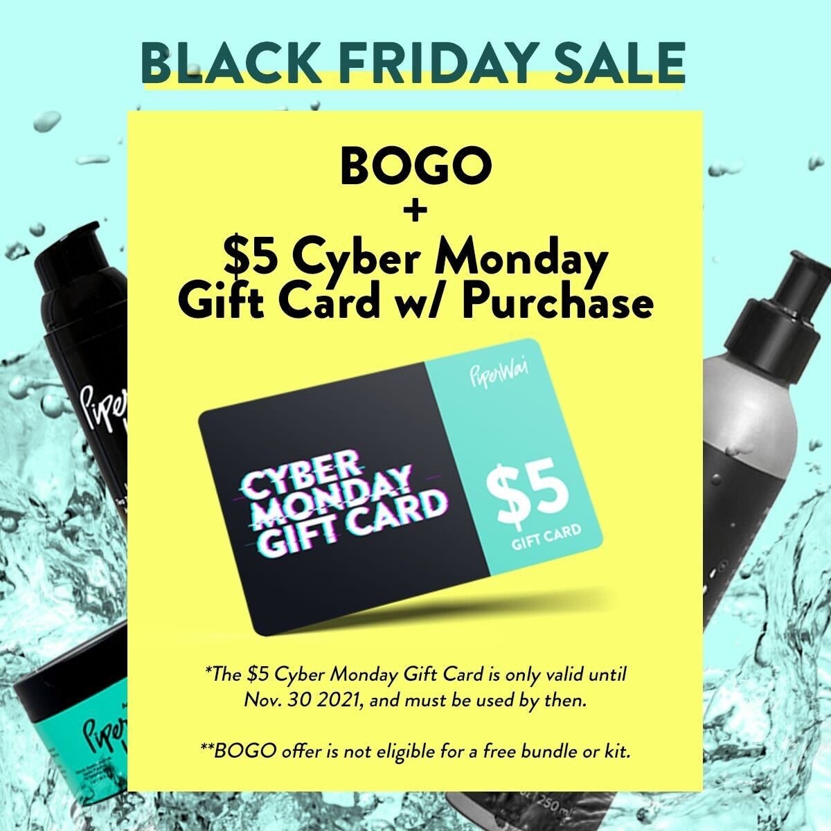 The day you all have been waiting for has finally arrived... our biggest sale of the year is here: buy one, get one free AND a $5 Cyber Monday Gift Card with purchase. Go check it out on our website!💛☀️