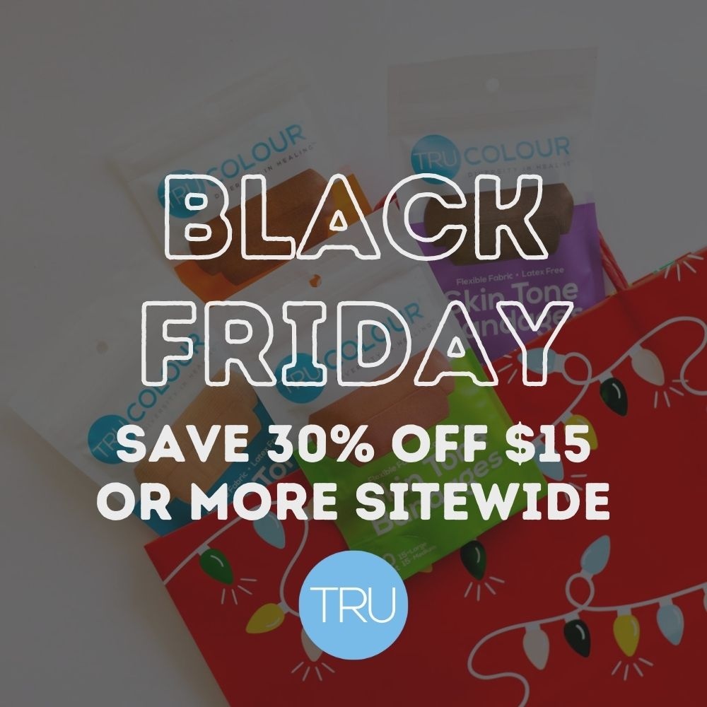 tcbandages's tweet photo. Black Friday at Tru-Colour Bandages!
Save 30% Off $15 or More Sitewide Now Through Saturday, November 27th, 2021 11:59 pm!
https://t.co/A9vJUffuuU
#diversityinhealing #bandages #bandaid #trucolour https://t.co/G1Wm7nHboD