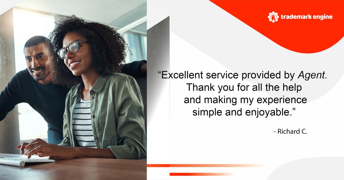 This #ravingfanfriday experienced our excellent service, ready to file your trademark? Our agents are ready to answer your questions to make the process easier for you: ow.ly/J8WV50GUXnH #trademarkengine #trademarks #copyright