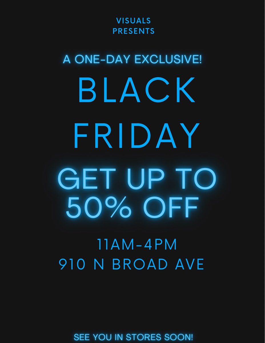 VisualsNola's tweet photo. ****BLACK FRIDAY SALE*****

Come Pull Up This Friday We Gonna have Nice Sales &amp; Steals. Get Up To 50% Off Selected Items. 

11AM-4pm 
910 N. Broad Ave 

- Thank you for the support and Showing Love ⚡️ https://t.co/UCVSAjmRdi