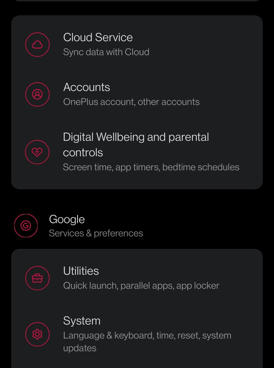 Was the Google settings always left out like this🤔 <a href="/OnePlus_IN/">OnePlus India</a>