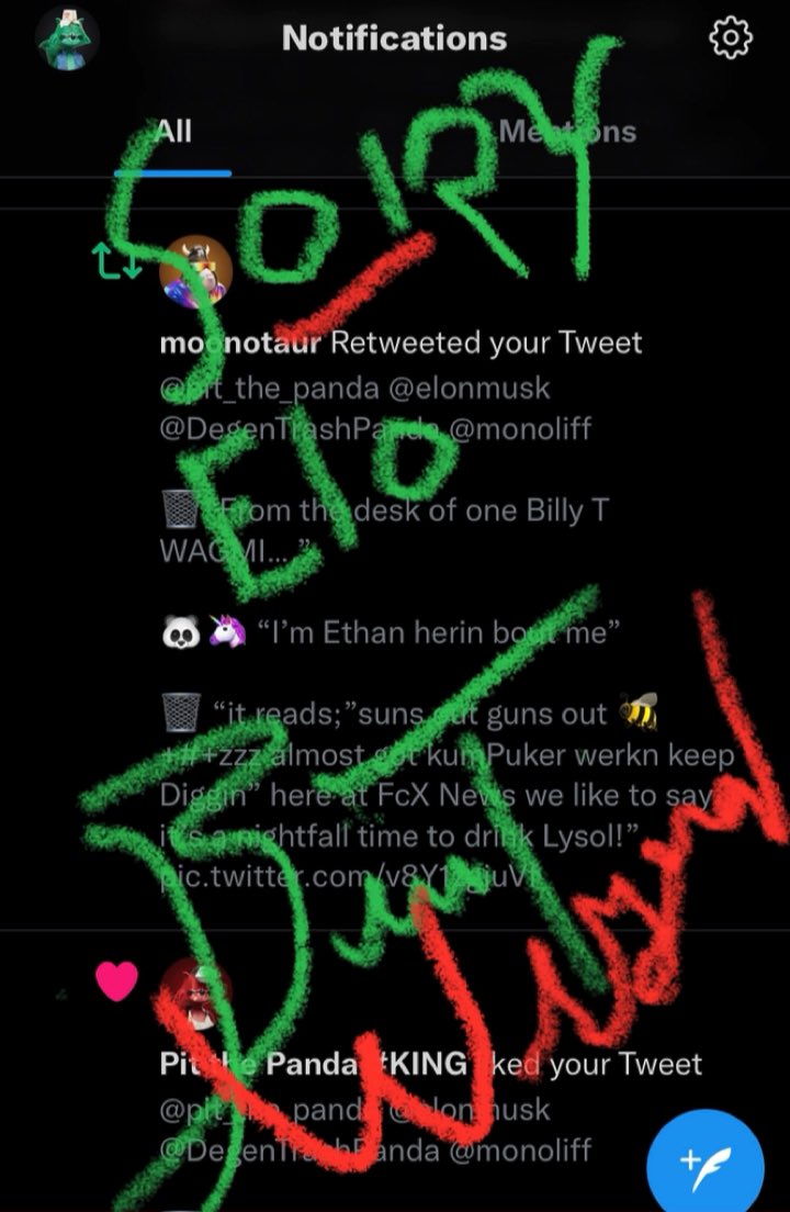TheGigaDragon's tweet photo. @evafox @elonmusk “// mIA biGazzD pHan)(;/—-/:;—)/;:—egKzz~aN tHay 1️⃣2️⃣” BillyTWagmi @DegenTrashPanda @pit_the_panda #BillyTWAGMI #VintageEP #90smusic #4uDad https://t.co/D7s1yYc3bS
