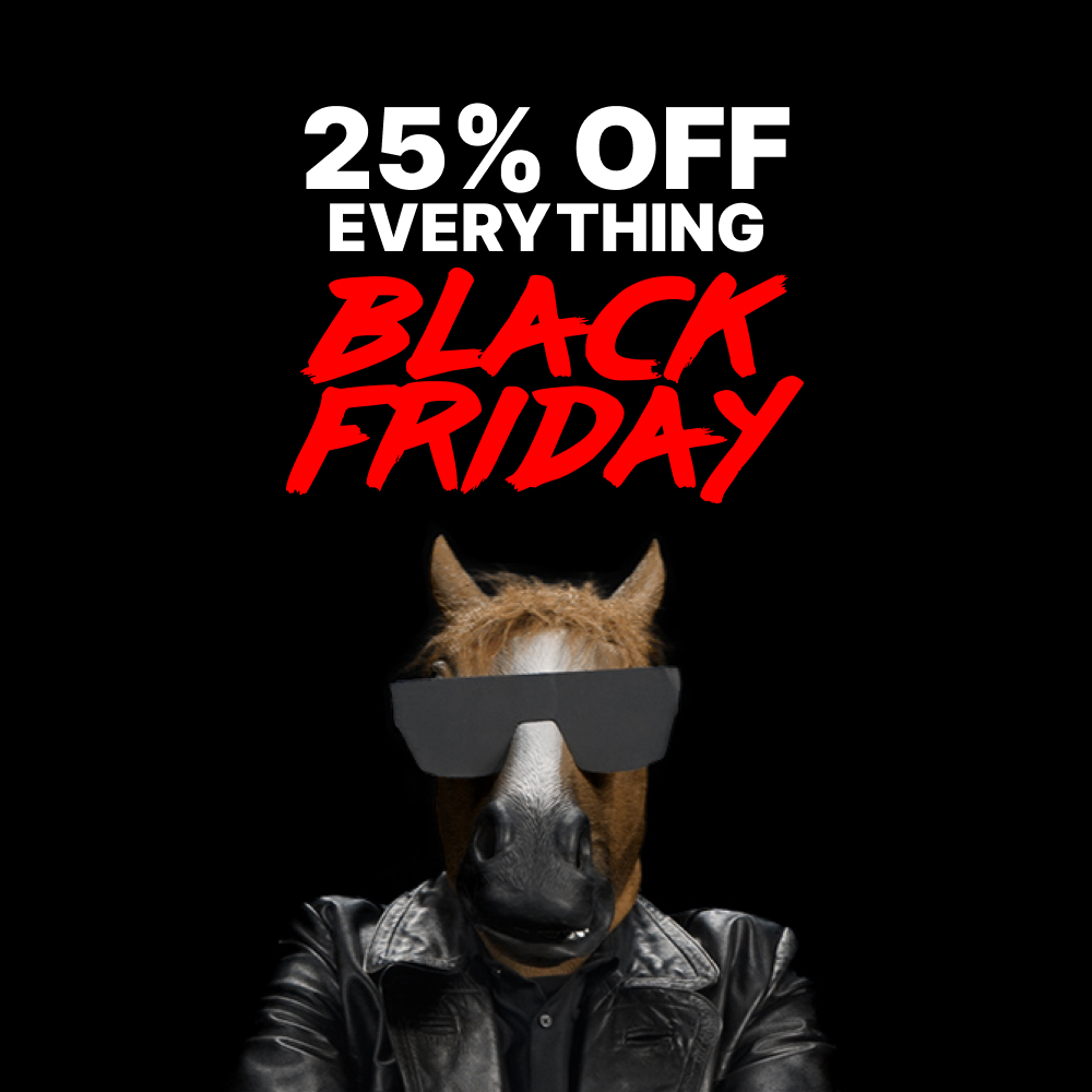 Black Friday sale is here! Starting now, ending on Friday, Dec 3. The sale will be 25% off all our items! misterhorse.com