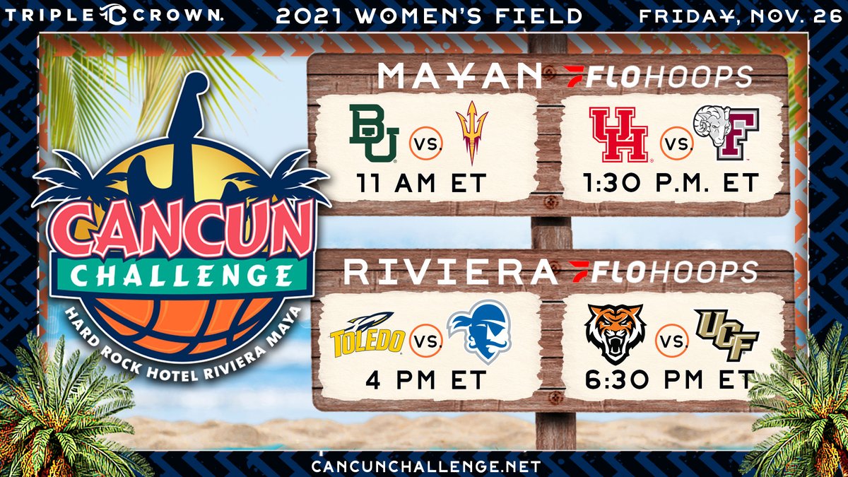 🏀🌴 We have a big time lineup of games today for Day 2 of the 2021 Cancun Challenge Women's Field! You can catch all the games on @FloHoops! 

🏀🌴#CancunHoops