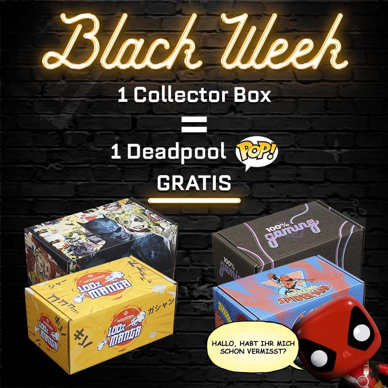 Wootbox_de's tweet photo. Heute ist der Black Friday! 🎉
Aus diesem Anlass schenken wir Ihnen beim Kauf einer Sammlerbox mit dem Code BWPOP neben anderen Sonderangeboten eine Deadpool POP!-Figur gratis dazu. 🤩

Profitieren Sie jetzt bis zum 30. November 👉https://t.co/RjmOwIp4Gg https://t.co/lhGCLupmee