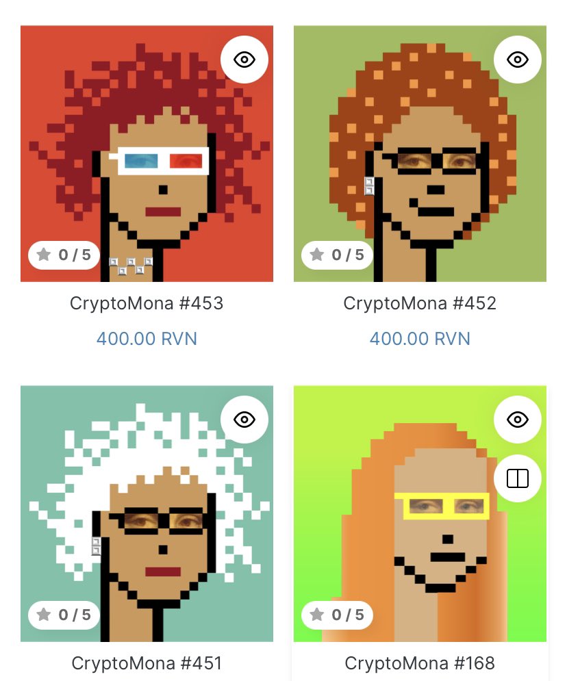 AssetKeen's tweet photo. SALE - #CryptoMonas on sale. Everything discounted by 100RVN at RVNsea. https://t.co/6O3uxabm2Y https://t.co/1whphcNDzm