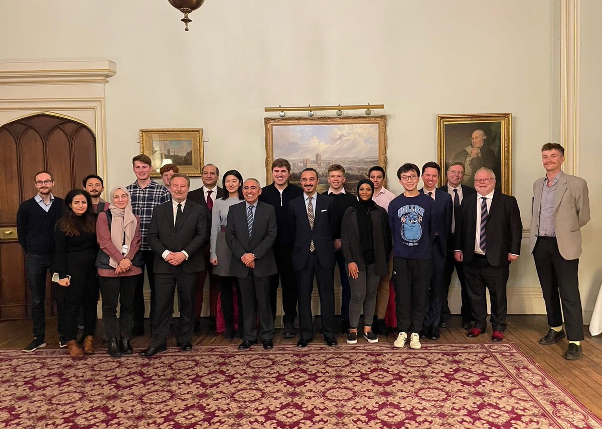 SaudiEmbassyUK's tweet photo. HRH Prince Khalid bin Bandar was honored to accept the kind invitation from @AnoushEhteshami to visit @durham_uni and deliver the annual Ambassadorial lecture to a select group of students and faculty. The visit included private tours of @DurhamHeritage and @durhamcathedral https://t.co/g1pTbbWg8m