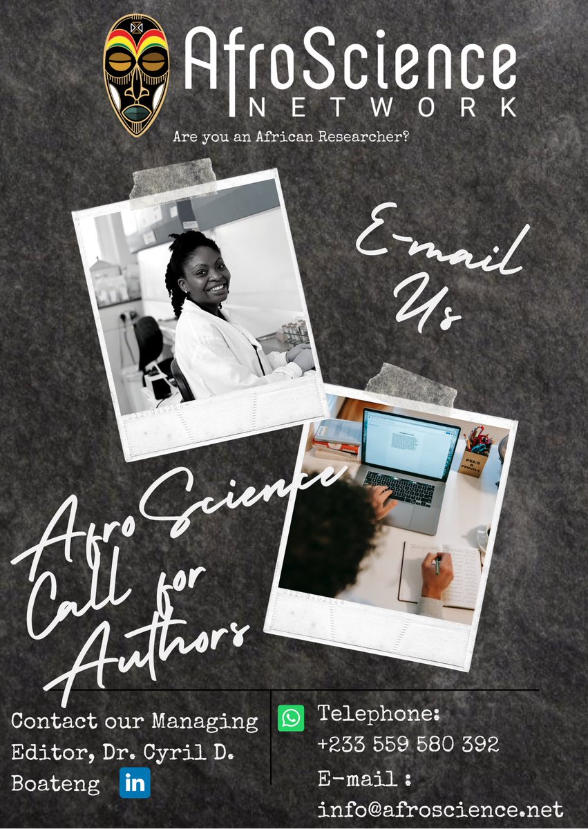 Afroscience1's tweet photo. @Afroscience1 

AfroScience Network is calling for Authors.

Kindly take a minute and read the descriptions in the flyers.

Thank you 

 #network #africa #afroscience #science #ghana https://t.co/Ar21P9gO3P