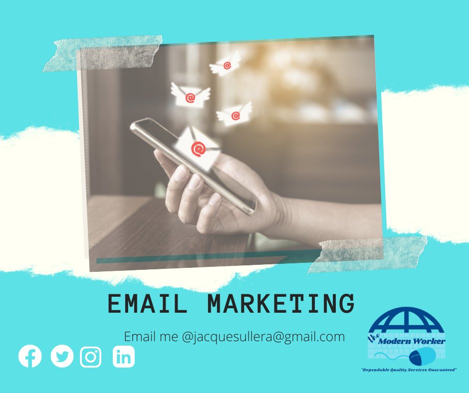 I can create beautiful campaigns, make your products or services known through email and reaching the right audience. I can also make a professional landing page.

Hire me now! I can deliver quality services.
E-mail me at jacquesullera@gmail.com

#dependableva  #emailmarketing