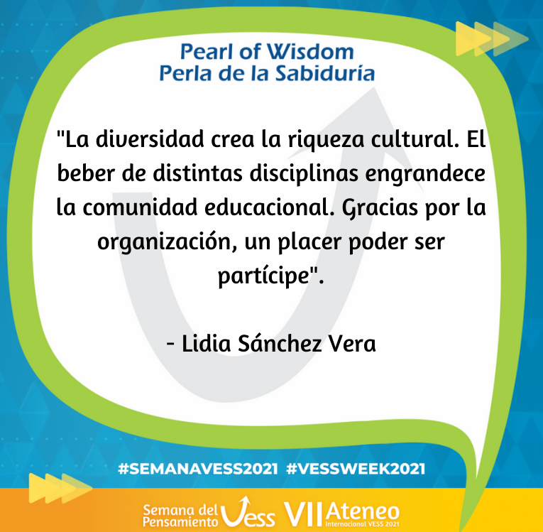 Edu1stVESS's tweet image. 🏆Perla compartida por uno de nuestros formadores VESS durante el encuentro que sostuvieron el primer día de la Semana Internacional de Pensamiento VESS. Juntos crearon nuevas sinergias entre la educación y otras disciplinas que pueden potenciar un cambio profundo. #modelovess