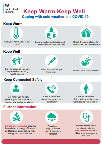 SalfordICP's tweet photo. Met Office has issued cold weather alert warning "severe cold weather" for Greater Manchester from Friday evening throughout the weekend until Monday as temperatures plunge. Please #KeepWarmKeepWell Here’s some helpful tips to keep warm: https://t.co/AKBp6qa5Ex https://t.co/WNLjlAfWJ5