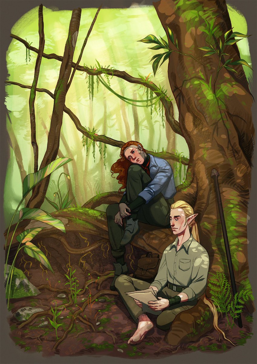 angrygrizley's tweet photo. More starfinder illustrations, this time of a candid moment between my character and an npc. Felt like drawing a background for a first time in forever, I guess! #art #digitalart #starfinder #illustration #Procreate #tabletopgaming #rpg https://t.co/JXANT0kOjG