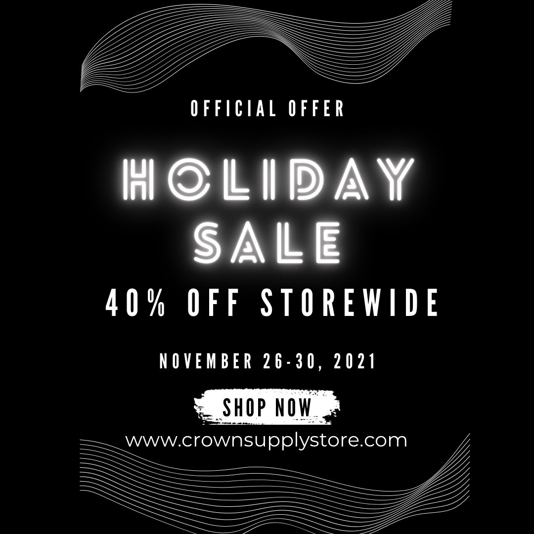 Black Friday/Cyber Monday Sale! 40% off store wide. Discount automatically applied at checkout - no promo code needed. Happy shopping CRWNFAM! 👑🙌🏽