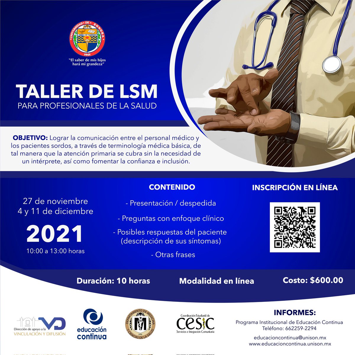 CESICMU's tweet photo. ¡Les recordamos que nuestro taller de lengua de señas comienza mañana! Aún puedes inscribirte 🤩 el costo incluye tu certificación. Escanea el código para inscribirte y recibir más información ✨🤟 https://t.co/pQxulLD6qv