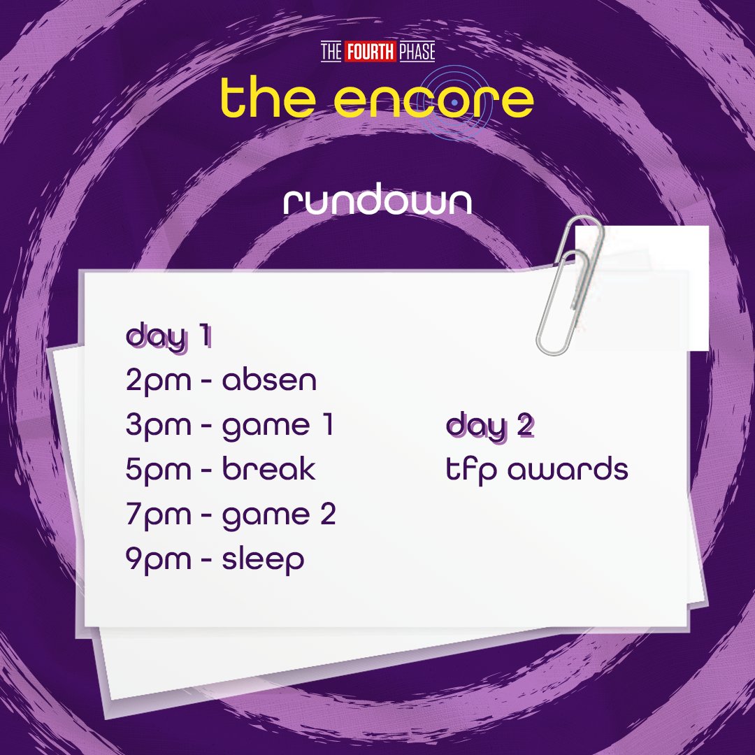 fourthephase's tweet photo. ㅤㅤ
The Fourth Phase's Last Event:
The Encore.

Saturday &amp; Sunday
27-28 November 2021
ㅤㅤㅤㅤ https://t.co/wGRAMk1Whb